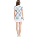 Checkerboard T- Shirt Psychedelic Watercolor Check Aqua T- Shirt Women s Sports Skirt View2