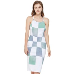 Checkerboard T- Shirt Psychedelic Watercolor Check Aqua T- Shirt Bodycon Cross Back Summer Dress by maxcute