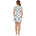 Checkerboard T- Shirt Psychedelic Watercolor Check Aqua T- Shirt V-Neck High Waist Chiffon Mini Dress View4