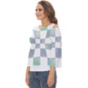 Checkerboard T- Shirt Psychedelic Watercolor Check Aqua T- Shirt Cut Out Wide Sleeve Top View2