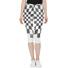 Checkerboard T- Shirt Watercolor Psychedelic Checkerboard T- Shirt Inside Out Lightweight Velour Capri Leggings  by maxcute