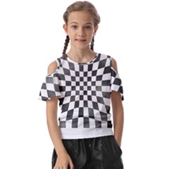 Checkerboard T- Shirt Watercolor Psychedelic Checkerboard T- Shirt Kids  Butterfly Cutout Tee by maxcute