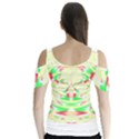 Circle Design T- Shirt Abstract Red Green Yellow Ornamental Circle Design T- Shirt Butterfly Sleeve Cutout Tee  View2