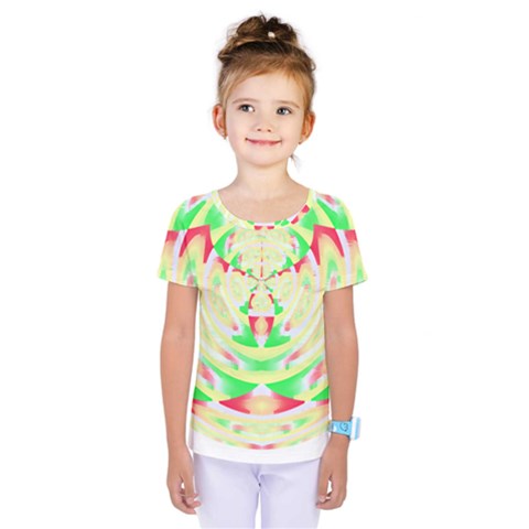 Circle Design T- Shirt Abstract Red Green Yellow Ornamental Circle Design T- Shirt Kids  One Piece Tee by maxcute