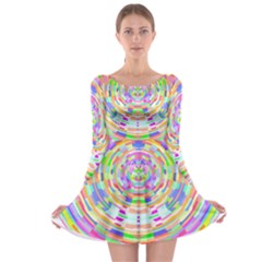 Circle T- Shirt Colourful Abstract Circle Design T- Shirt Long Sleeve Skater Dress by maxcute