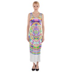 Circle T- Shirt Colourful Abstract Circle Design T- Shirt Fitted Maxi Dress by maxcute