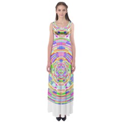 Circle T- Shirt Colourful Abstract Circle Design T- Shirt Empire Waist Maxi Dress by maxcute