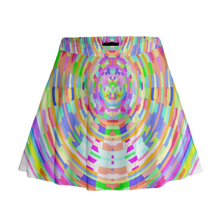 Circle T- Shirt Colourful Abstract Circle Design T- Shirt Mini Flare Skirt