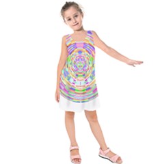 Circle T- Shirt Colourful Abstract Circle Design T- Shirt Kids  Sleeveless Dress by maxcute