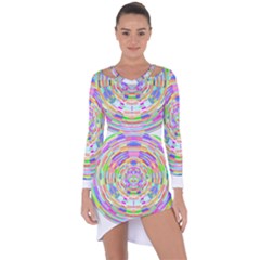 Circle T- Shirt Colourful Abstract Circle Design T- Shirt Asymmetric Cut-out Shift Dress by maxcute