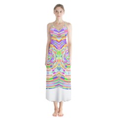 Circle T- Shirt Colourful Abstract Circle Design T- Shirt Button Up Chiffon Maxi Dress by maxcute