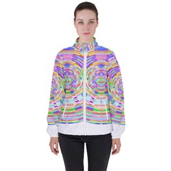 Circle T- Shirt Colourful Abstract Circle Design T- Shirt Women s High Neck Windbreaker