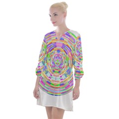 Circle T- Shirt Colourful Abstract Circle Design T- Shirt Open Neck Shift Dress by maxcute