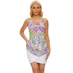 Circle T- Shirt Colourful Abstract Circle Design T- Shirt Wrap Tie Front Dress by maxcute