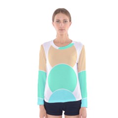 Circle T- Shirt Geo Metric Hues T- Shirt Women s Long Sleeve Tee