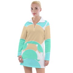 Circle T- Shirt Geo Metric Hues T- Shirt Women s Long Sleeve Casual Dress