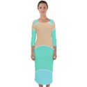 Circle T- Shirt Geo Metric Hues T- Shirt Quarter Sleeve Midi Bodycon Dress View1