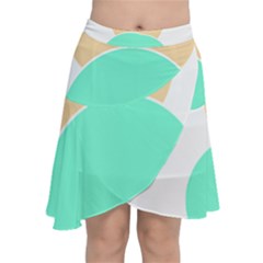 Circle T- Shirt Geo Metric Hues T- Shirt Chiffon Wrap Front Skirt