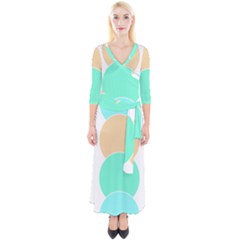 Circle T- Shirt Geo Metric Hues T- Shirt Quarter Sleeve Wrap Maxi Dress