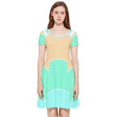 Circle T- Shirt Geo Metric Hues T- Shirt Inside Out Cap Sleeve Dress