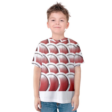 Circles Pattern T- Shirt Red Circles Pattern T- Shirt Kids  Cotton Tee by maxcute