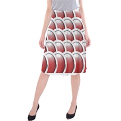 Circles Pattern T- Shirt Red Circles Pattern T- Shirt Midi Beach Skirt