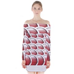 Circles Pattern T- Shirt Red Circles Pattern T- Shirt Long Sleeve Off Shoulder Dress by maxcute