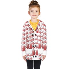 Circles Pattern T- Shirt Red Circles Pattern T- Shirt Kids  Double Breasted Button Coat by maxcute