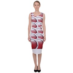 Circles Pattern T- Shirt Red Circles Pattern T- Shirt Sleeveless Pencil Dress by maxcute