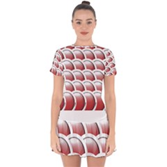 Circles Pattern T- Shirt Red Circles Pattern T- Shirt Drop Hem Mini Chiffon Dress by maxcute