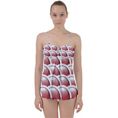 Circles Pattern T- Shirt Red Circles Pattern T- Shirt Babydoll Tankini Set by maxcute