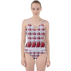 Circles Pattern T- Shirt Red Circles Pattern T- Shirt Cut Out Top Tankini Set by maxcute