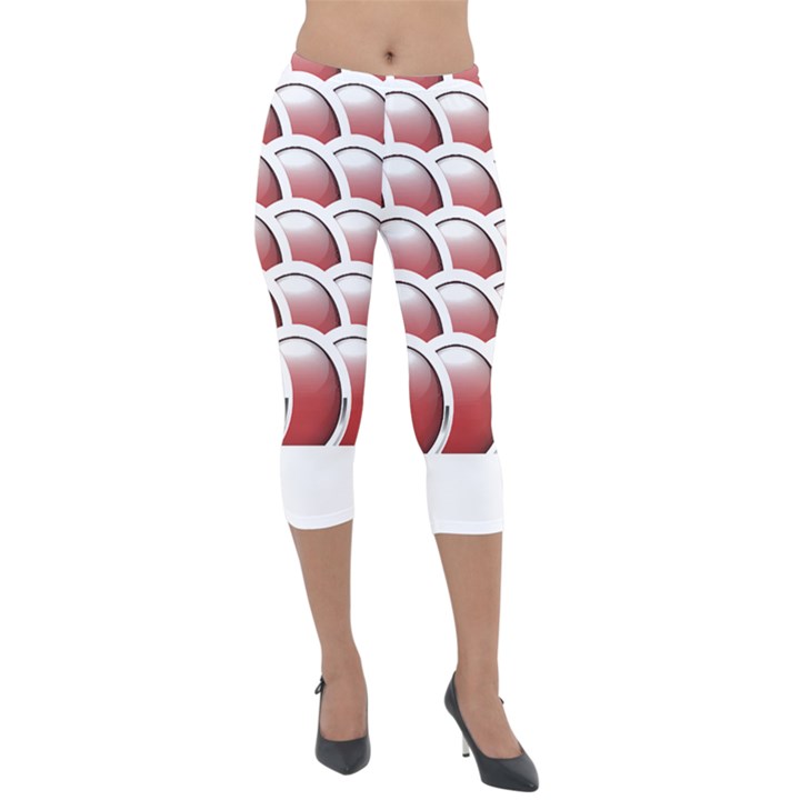 Circles Pattern T- Shirt Red Circles Pattern T- Shirt Lightweight Velour Capri Leggings 