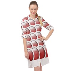 Circles Pattern T- Shirt Red Circles Pattern T- Shirt Long Sleeve Mini Shirt Dress by maxcute