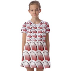 Circles Pattern T- Shirt Red Circles Pattern T- Shirt Kids  Short Sleeve Pinafore Style Dress by maxcute