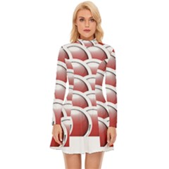 Circles Pattern T- Shirt Red Circles Pattern T- Shirt Long Sleeve Velour Longline Dress by maxcute