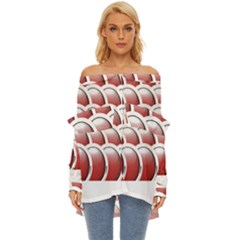 Circles Pattern T- Shirt Red Circles Pattern T- Shirt Off Shoulder Chiffon Pocket Shirt by maxcute