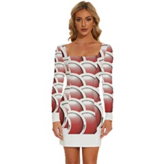 Circles Pattern T- Shirt Red Circles Pattern T- Shirt Long Sleeve Square Neck Bodycon Velour Dress by maxcute