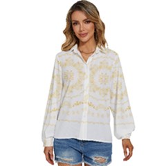 Classic Red Bandana T- Shirt Modern Gold Bandana T- Shirt Women s Long Sleeve Button Down Shirt