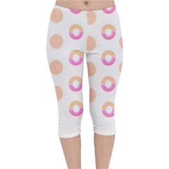 Coffee Donut Patterns T- Shirt Coffee & Donut Patterns T- Shirt Velvet Capri Leggings  by maxcute