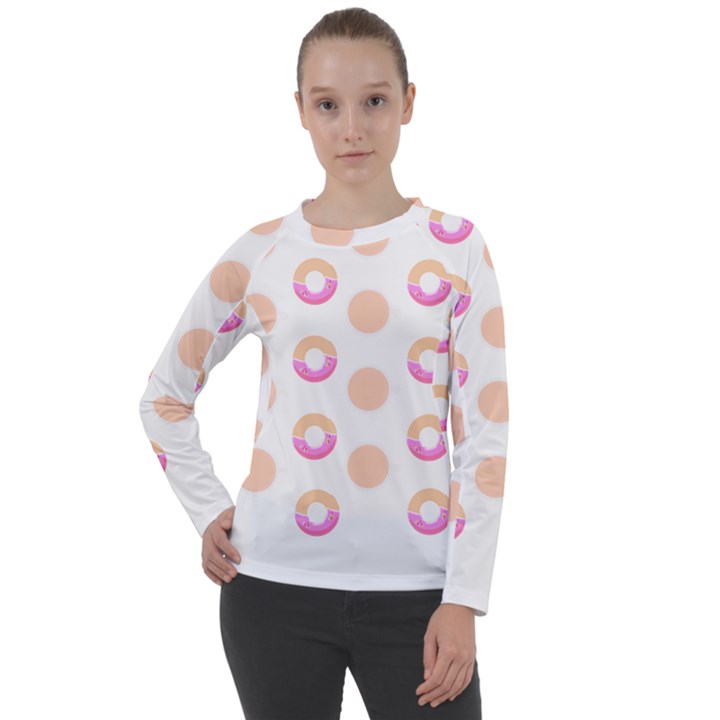 Coffee Donut Patterns T- Shirt Coffee & Donut Patterns T- Shirt Women s Long Sleeve Raglan Tee