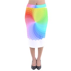 Color Wheel T- Shirt Color Wheel T- Shirt Velvet Midi Pencil Skirt by maxcute