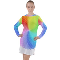 Color Wheel T- Shirt Color Wheel T- Shirt Long Sleeve Hoodie Dress by maxcute