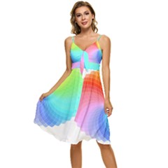 Color Wheel T- Shirt Color Wheel T- Shirt Sleeveless Tie Front Chiffon Dress