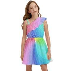 Color Wheel T- Shirt Color Wheel T- Shirt Kids  One Shoulder Party Dress by maxcute