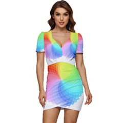 Color Wheel T- Shirt Color Wheel T- Shirt Low Cut Cap Sleeve Mini Dress