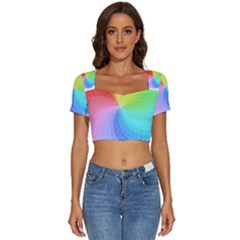 Color Wheel T- Shirt Color Wheel T- Shirt Short Sleeve Square Neckline Crop Top 