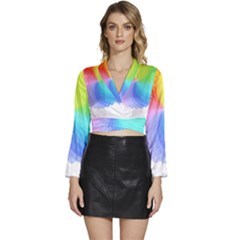 Color Wheel T- Shirt Color Wheel T- Shirt Long Sleeve Tie Back Satin Wrap Top