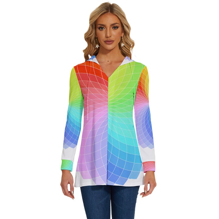 Color Wheel T- Shirt Color Wheel T- Shirt Long Sleeve Drawstring Hooded Top