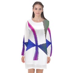 Colorful Abstract Texture Art Design T- Shirt Colorful Abstract Texture Art Design T- Shirt Long Sleeve Chiffon Shift Dress  by maxcute